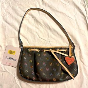 Vintage Dooney & Bourke Signature Logo Black Shoulder Bag - NWT